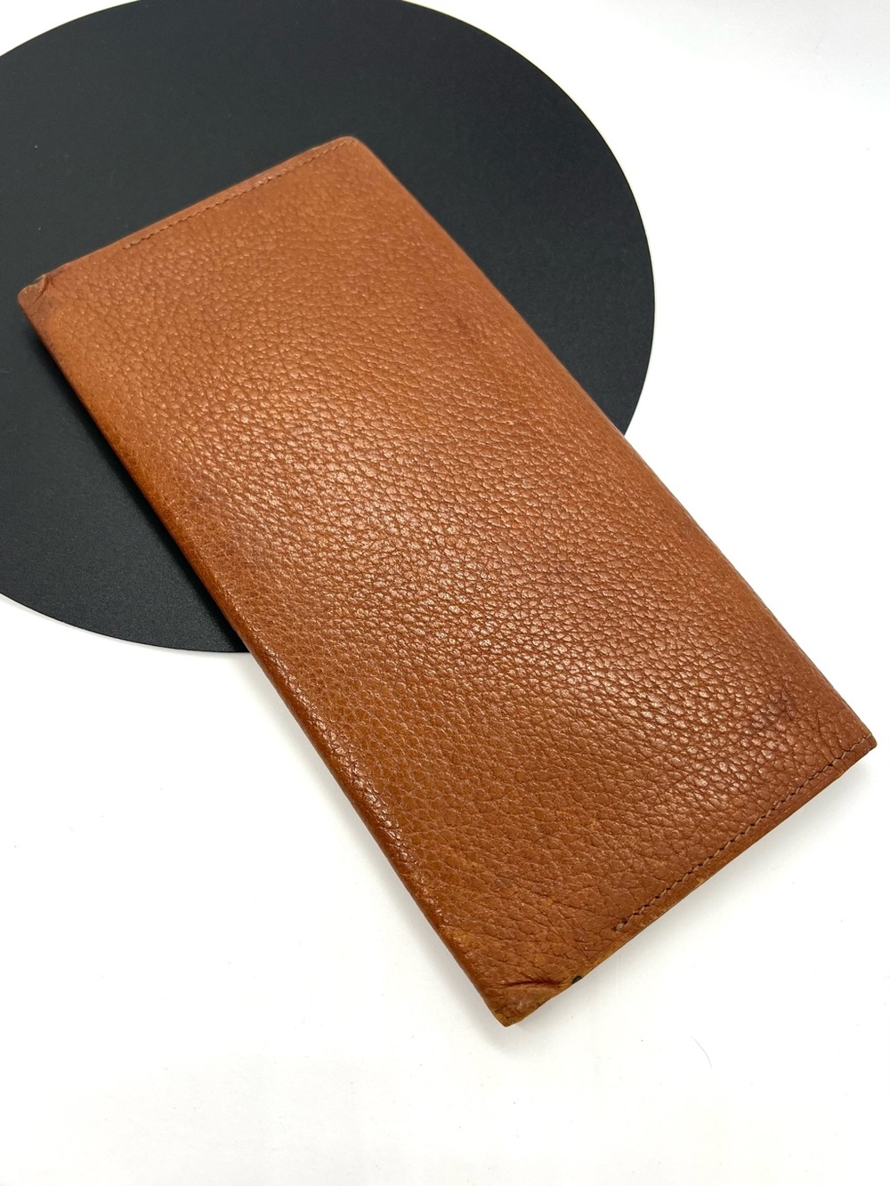 Vintage Burberrys Brown Leather Continental Long Wallet Nova Check England - Picture 2 of 15